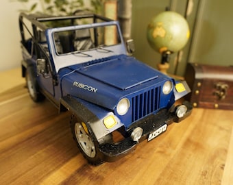 Handmade Jeep Wrangler Metal Model Collectable Decor Perfect Gift for Jeep Lover, Large All Metal Handmade Collectable, US Seller