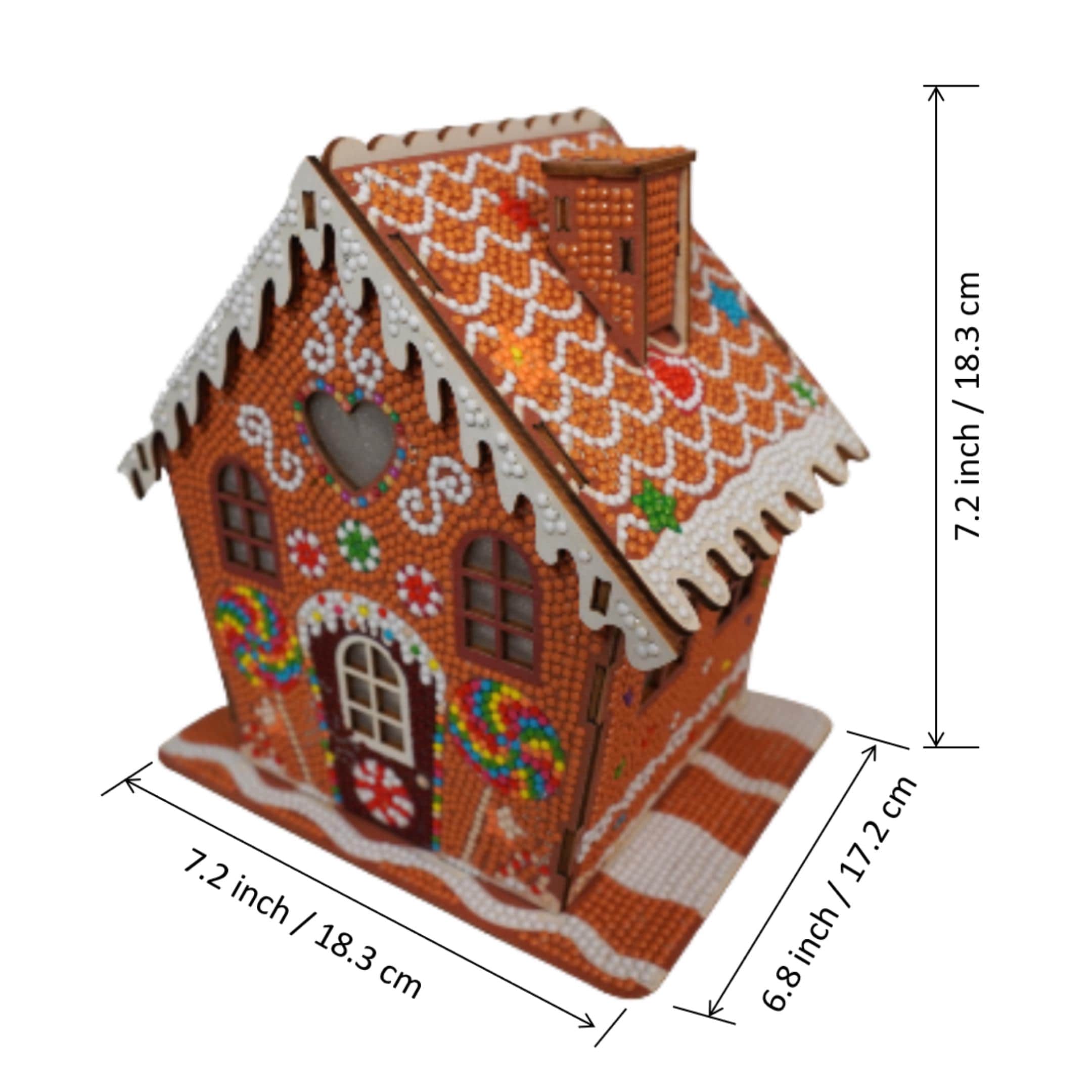 3D Gingerbread House Diamond Painting Kit | DIY Christmas Décor Craft ...