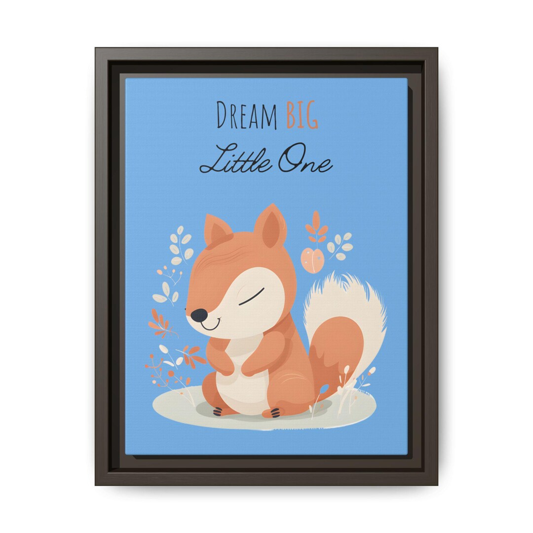 Personalized Cute Baby Chipmunk Framed Canvas, Chipmunk Nursery Decor ...