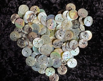 100 Medium Size 2-Hole Mother of Pearl Vintage Buttons