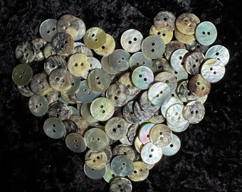100 Small Size 2-Hole Mother of Pearl Vintage Buttons