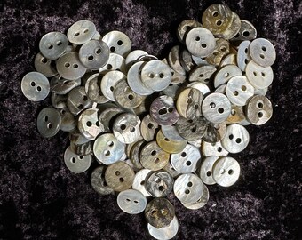 100 Petite Size 2-Hole Mother of Pearl Vintage Buttons