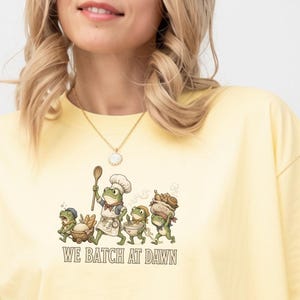 We Batch at Dawn Frog Baking Shirt, Funny Baker Frog Tee, Sourdough Bread Lover Gift, Baking Crew Comfort Colors Shirt
