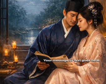 Couverture de livre d'amour historique asiatique | Couple d'universitaires au clair de lune | Couverture de livre électronique préfabriquée Fantaisie chinoise