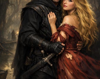 Couverture de livre d'amour médiéval préfabriqué - Héros masqué - Forêt - Ebook d'histoire d'amour historique