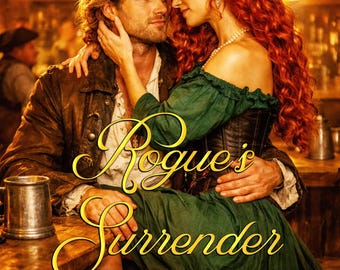 Couverture de livre d'amour pirate préfabriquée | Héroïne aux cheveux roux | Scène de taverne | Ebook d'histoire d'amour romantique