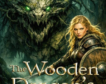 Couverture de livre préfabriquée Fantasy | Héroïne blonde guerrière | Sombre forêt enchantée | Couverture de l'ebook