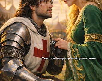 Couverture de livre romane médiévale préfabriquée - Croisé - Cadre de tournoi, romance historique