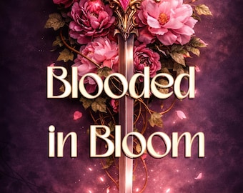 Couverture de livre romantique fantastique | Ebook sombre, épée, pivoines, médiéval (préfabriqué)
