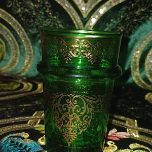 Set of 12 Traditional Moroccan Beldi Tea Glasses, Elegant Traditional Set, Colorful, Unique Moroccan Handcrafted Patterns