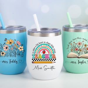 Teacher Gift,Custom Wine Tumbler,Personalized Teacher Tumbler,Thank You Gift,Insulated Travel Tumbler,Teacher Appreciation,Back To School.