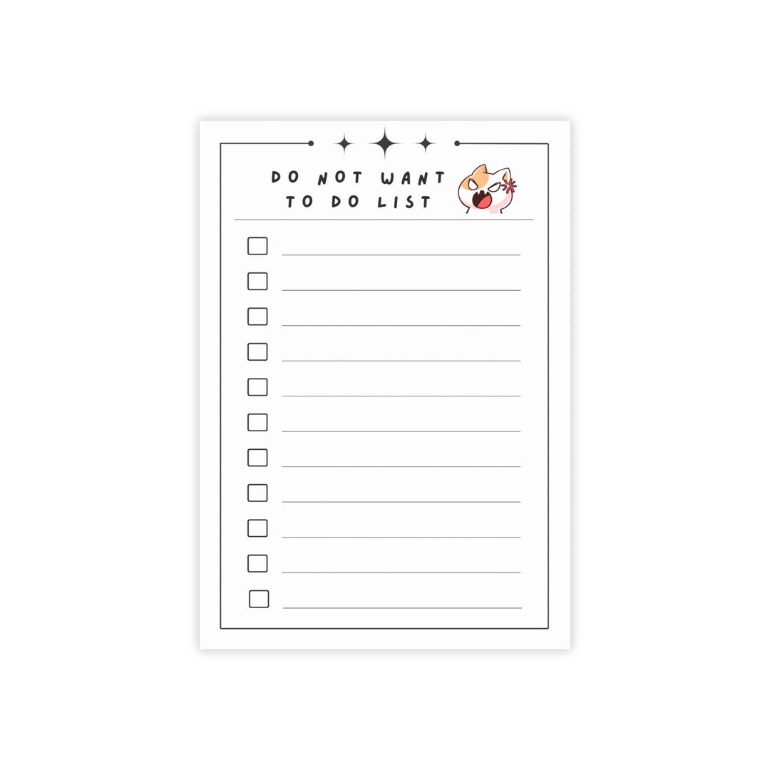 do-not-want-to-do-list-notepad-sarcastic-cat-checklist-pad-etsy