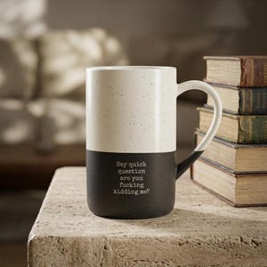 Oye, pregunta rápida, ¿me estás tomando el pelo? Taza, regalo divertido para compañeros de trabajo, taza de café grabada de 385 ml.