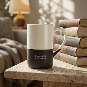 Shenanigan Enthusiast-mugg: Rolig busmakarpresent, graverad 355 g spräcklig keramisk kaffekopp