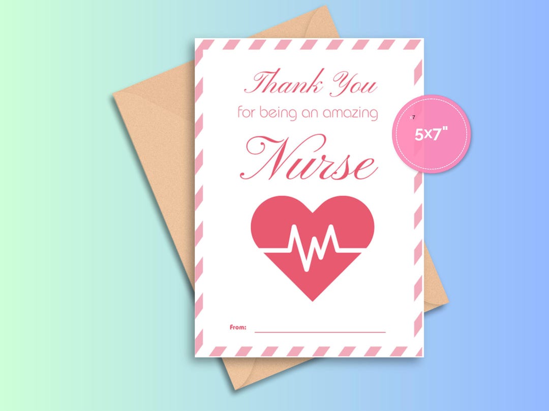 Nurse Appreciation Gift Card Holder: Printable Thank You (digital ...