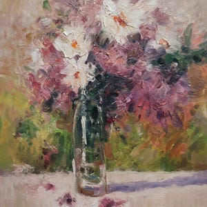 Charming Flower Bouquet, Finished Oil Painting On Canvas, textured Impressionist Wall Art, Contemporary Artwork, Living Room, Bedroom Decor