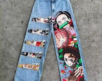 Jeans bouffants animés de l'an 2000