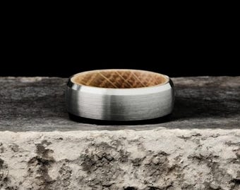 Whisky Fass Wolfram Ring: Silber Ehering, hypoallergen