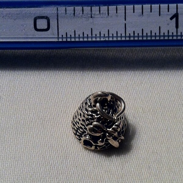 Bee Hive Charm Sterling Silver