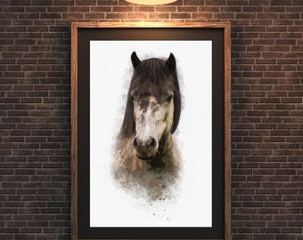 Personalisierte Aquarell Zeichnung – Tierkunst für Pferd, Hund, Katze & mehr – Einzigartiges Geschenk für Tierbesitzer, Tierliebhaber