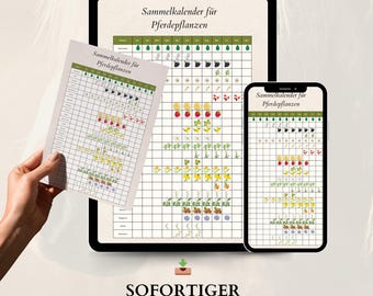 Sammelkalender für Pferdepflanzen | Pferdegesundheit, Kräuterkunde, Heilpflanzen für Pferde, PDF zum Ausdrucken, Kräuter Pferde