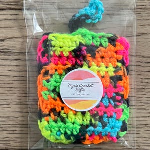 Abwechslungsreiche und funkelnde Farben - Geschenkkartenhalter - häkeln - mehrere Farben