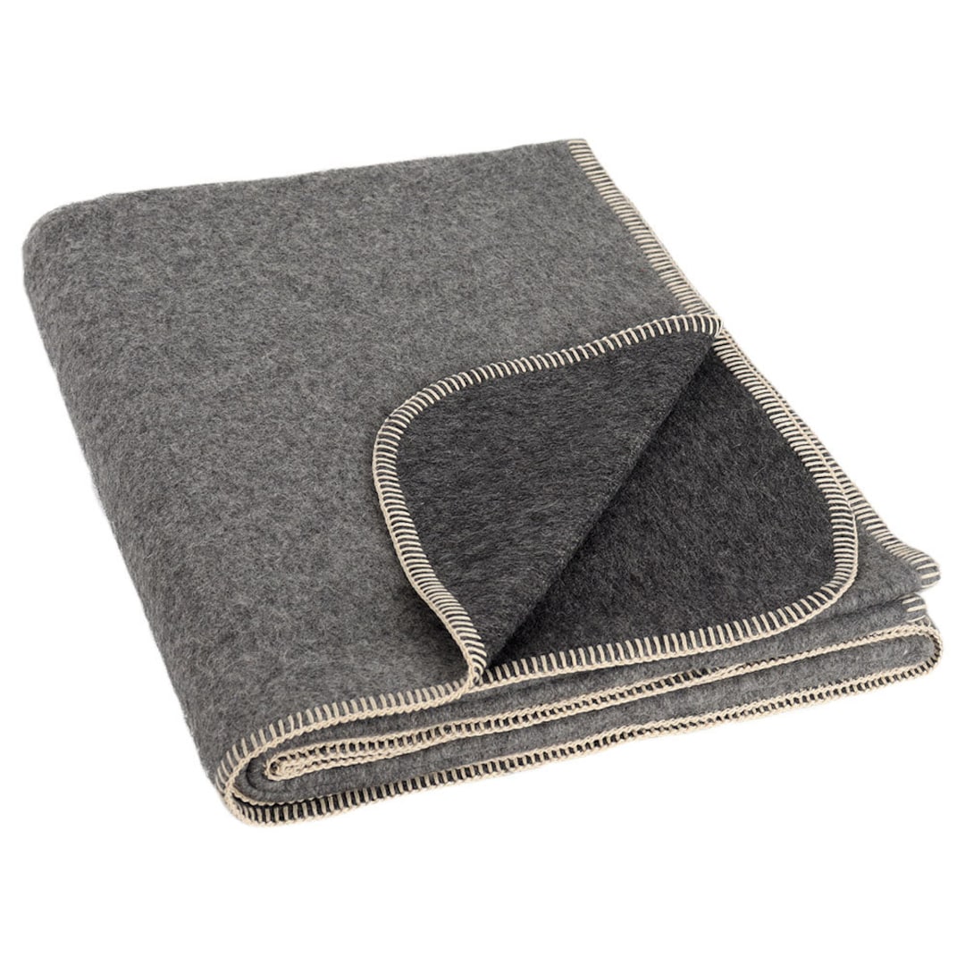 Thick Alpaca Wool Blanket Heavyweight Alpaca Wool Throw Camping