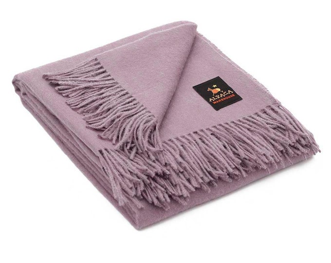 100 Baby Alpaca Wool Blanket Throw Solid Color Design for Bed Couch