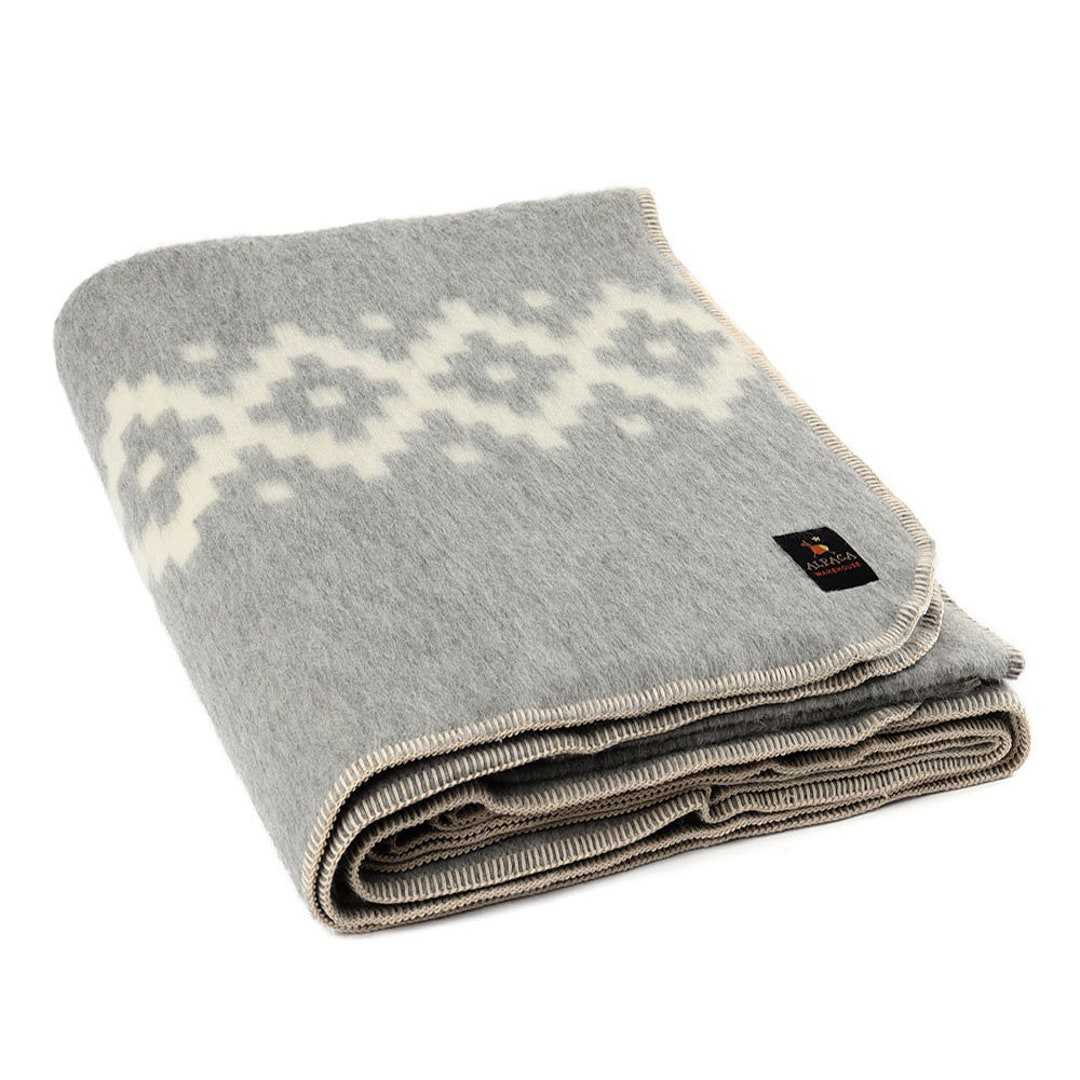 Thick Alpaca Wool Blanket Heavyweight Alpaca Wool Throw Camping