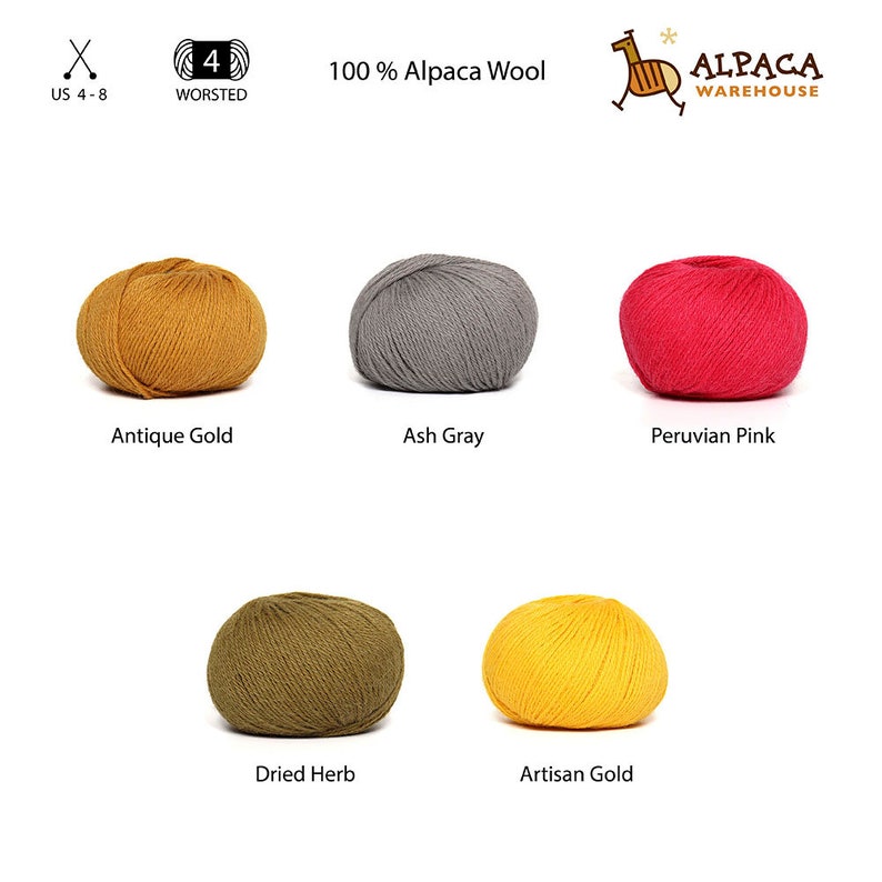 100 Alpaca Yarn Wool Set of 3 Skeins 150 Grams DK Worsted Etsy