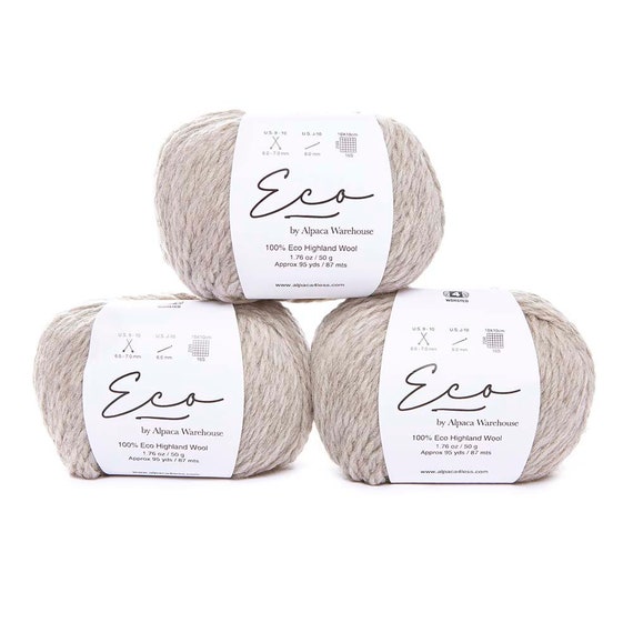 100% Alpaca Yarn Wool Set of 3 Skeins Bulky Weight - Heavenly Soft and  Perfect for Knitting and Crocheting (Beige, Bulky)