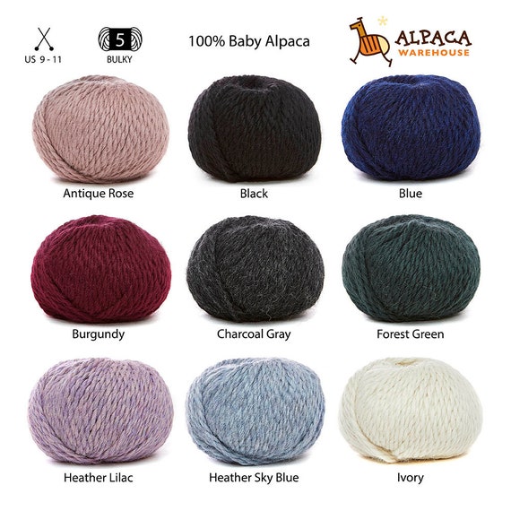 100% Baby Alpaca Yarn Wool Set of 3 Skeins Bulky Weight - Made in Peru -  Heavenly Soft and Perfect for Knitting and Crocheting (Antique Rose, Bulky)