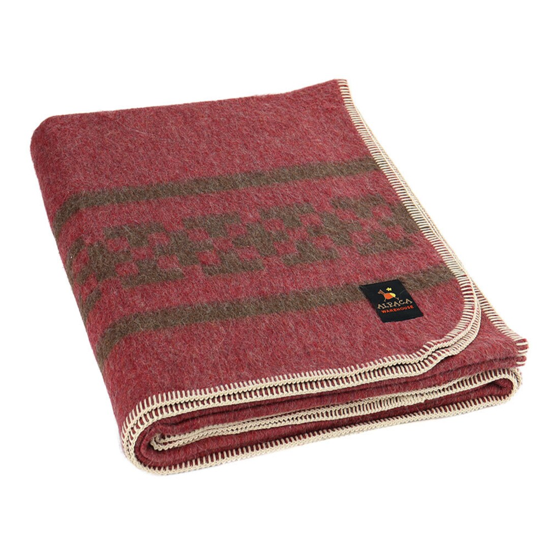 Thick Alpaca Wool Blanket Heavyweight Alpaca Wool Throw Camping