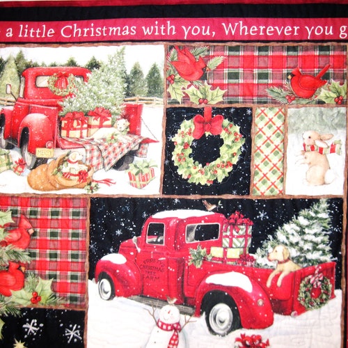 Red Truck Quilted Wall Hanging shops Christmas decor