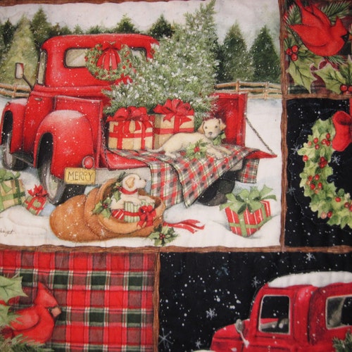 Red Truck Quilted Wall Hanging shops Christmas decor
