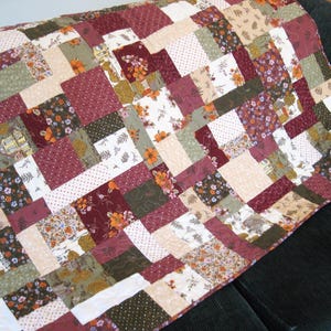 Patchwork  Lap quilt, sofa quilt,  traditional farmhouse  cozy picnic blanket  43 X 54 inches