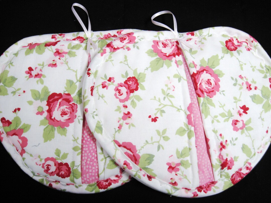 Hot Pad Set Pot Pincher Oven Mitt Pretty Roses - Etsy