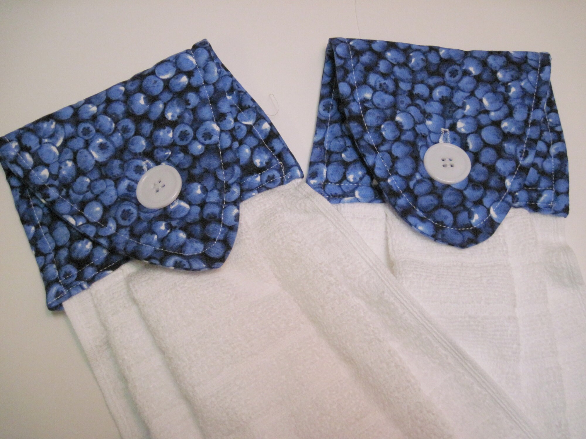 Hanging kitchen towel button top hand towel Blueberries Etsy