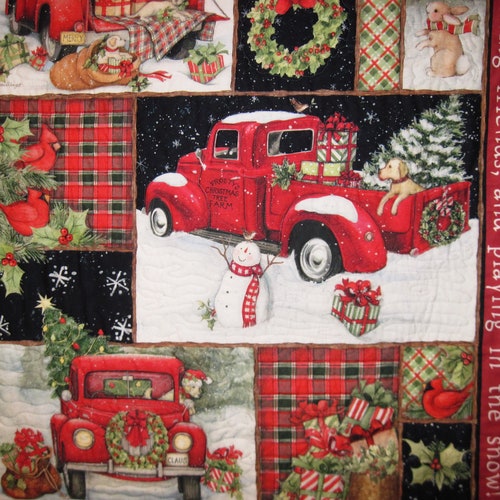 Red Truck Quilted Wall Hanging shops Christmas decor