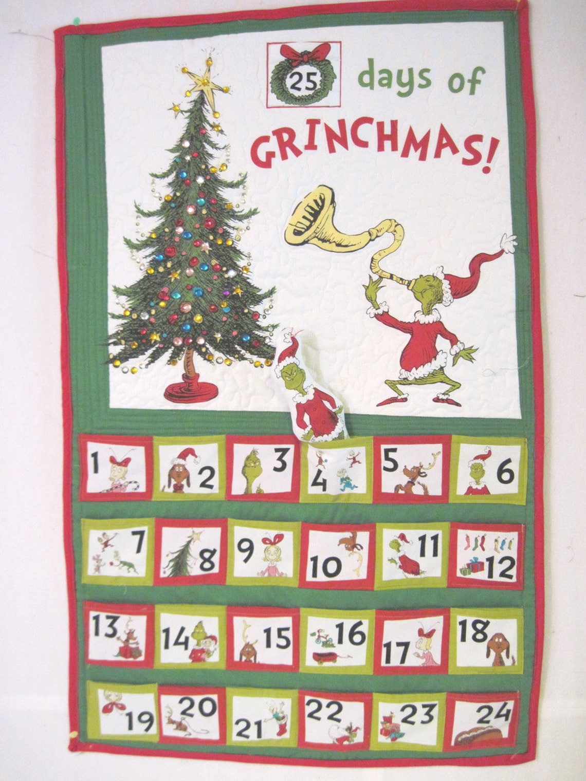 Grinch advent calendar Merry Grinchmas Christmas countdown Etsy