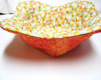 Microwave bowl cozy  soup bowl bright abstract modern yellow orange