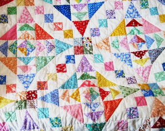 Patchwork quilt twin double  reproduction thirties traditional quilt