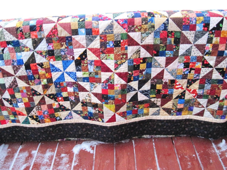 Farmhouse Queen Size Patchwork Quilt Traditional Old Fashioned Etsy