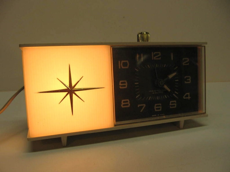 Vintage Westclox Moonbeam Alarm Clock 1960s Mid Century Etsy