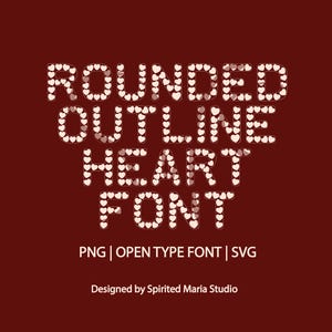 Abgerundete Kontur Herz Schrift Digitaler Download, SVG- und PNG-Dateien