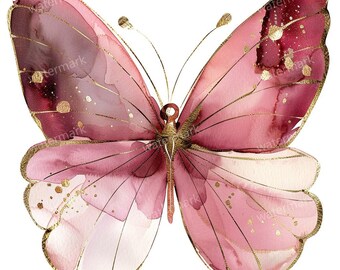 19 mariposas clipart, PNG de alta calidad, clipart imprimible, descarga instantánea, acuarela imprimible, manualidades de papel, revistas basura