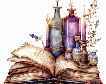 12 Vintage Books  Clipart, High Quality JPG/PNGs, Printable Watercolor clipart, Digital download Paper craft, Junk Journals Planner Stickers