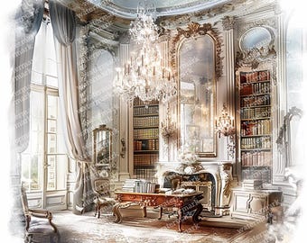 20 Vintage Royal Palace Clipart, High Quality JPGs, Printable Clipart, Instant Download, Printable Watercolor, Paper Craft, Junk Journals