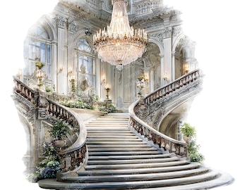 18 Palace Interior Clipart, High Quality PNGs, Printable Clipart, Instant Download, Printable Watercolor, Paper Craft, Junk Journals