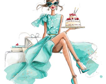 36 imágenes prediseñadas de celebración femenina, PNG de alta calidad, imágenes prediseñadas imprimibles, descarga instantánea, acuarela imprimible, manualidades con papel, diarios de recortes